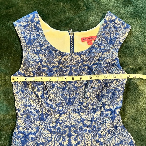 Betsey Johnson blue baroque jacquard cocktail dress - Picture 6 of 8